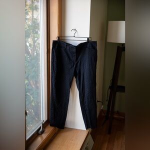 LOFT Black Polka-Dot skinny ankle pants